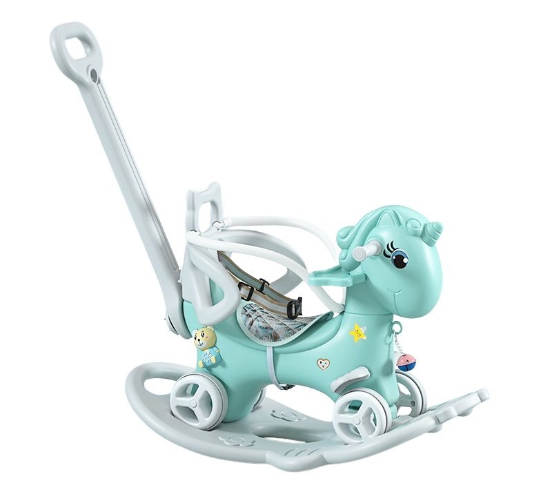 Nichiduta Garden Balansoar 3 in 1 Light Mint transformabil in vehicul fara pedale cu maner parental Roti EVA Centuri de siguranta jucarie muzicala spatar si bara de siguranta detasabile