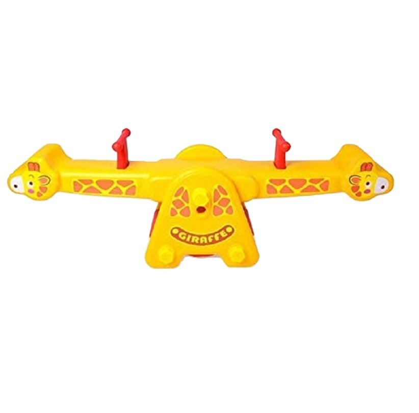 Nichiduta Garden Balansoar pentru copii Giraffe cu doua locuri si manere de sustinere reglabil pe inaltime greutate maxima admisa 100 kg dimensiune 116 x 33 x 39 cm