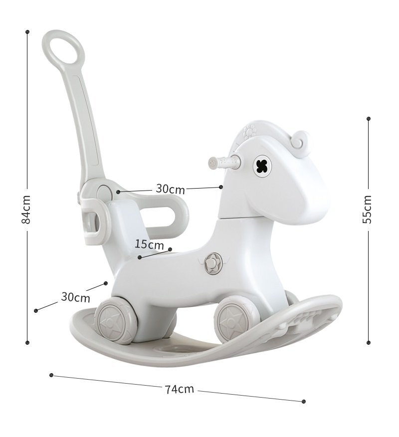 Nichiduta Garden Balansoar pentru copii Rocking Horse Pink 3 in 1 transformabil in vehicul fara pedalecu maner parental detasabilhusa pentru sa din material textilroti EVAspatar si baza detasabile