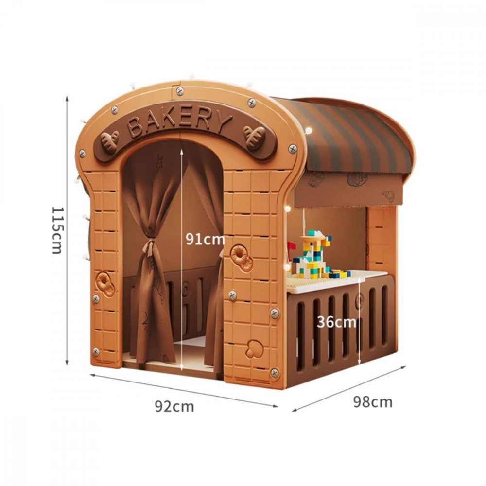 Nichiduta Garden Casuta de joaca pentru copii Nichiduta Graden mocha iluminata covoras din bumbac inclus dimensiune 98 x 92 x 115 cm