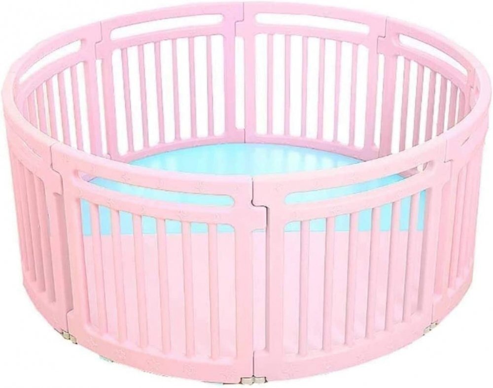 Nichiduta Garden Gardulet loc de joaca Round Play Yard Pink interiorexterior cu margini rotunjite si salteluta inclusa diametru 150 cm