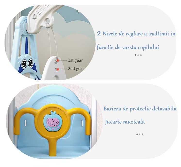 Nichiduta Garden Leagan bebelusi interiorexterior Astronaut Arcada Blue cu baza stabila margini rotunjite inaltime reglabila bariera de protectie detasabila si jucarie muzicala