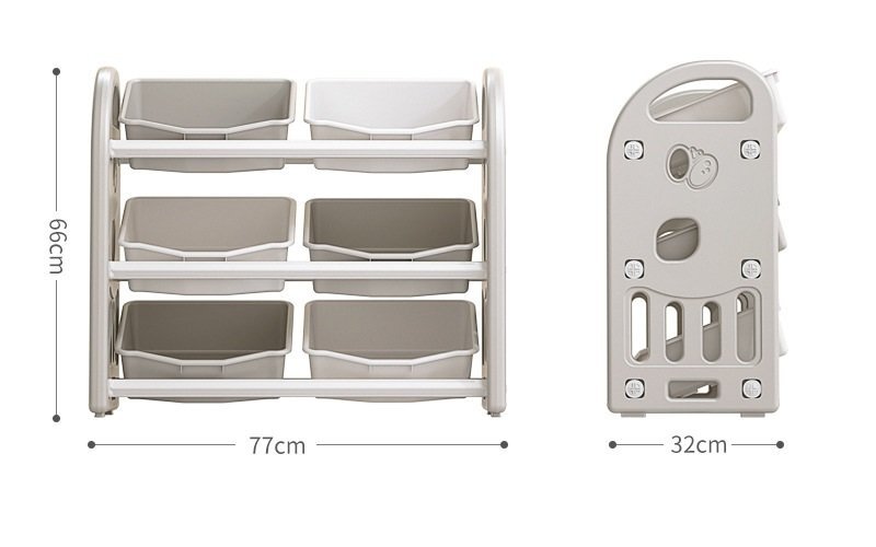 Nichiduta Garden Organizator pentru jucarii Butterfly Blue cu 3 nivele si 6 cutii depozitare margini rotunjite 77x66x32 cm