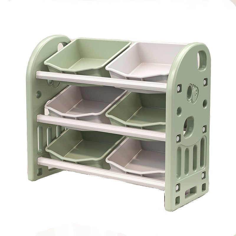 Nichiduta Garden Organizator pentru jucarii Butterfly Green cu 3 nivele si 6 cutii depozitare margini rotunjite 77x66x32 cm