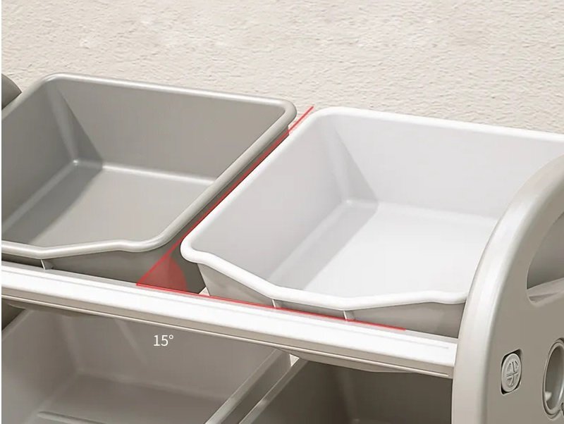 Nichiduta Garden Organizator pentru jucarii Butterfly Grey cu 3 nivele si 6 cutii depozitare margini rotunjite 77x66x32 cm