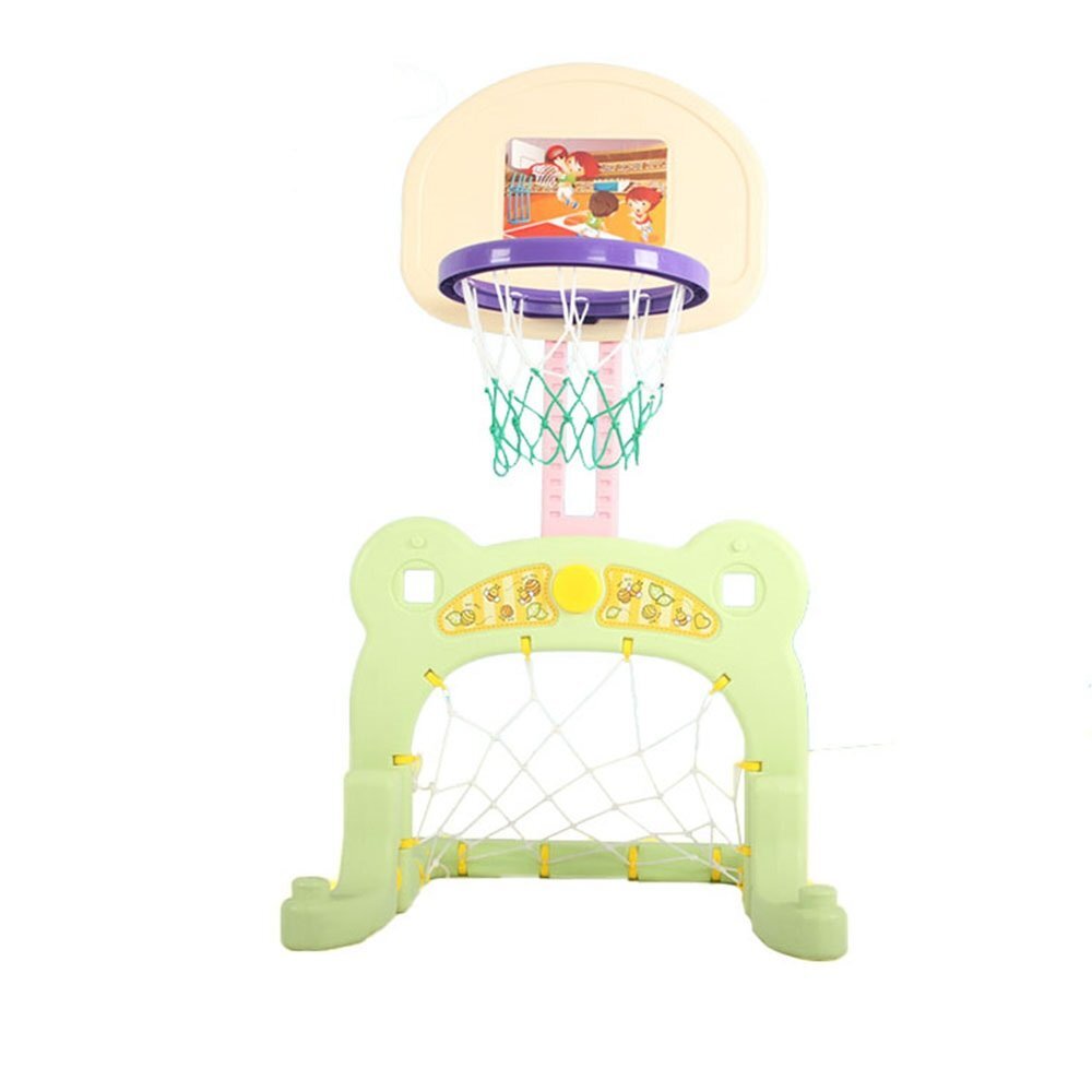 Nichiduta Garden Set de joaca 2 in 1 Basketball Green cu margini rotunjite inaltime reglabila si poarta fotbal