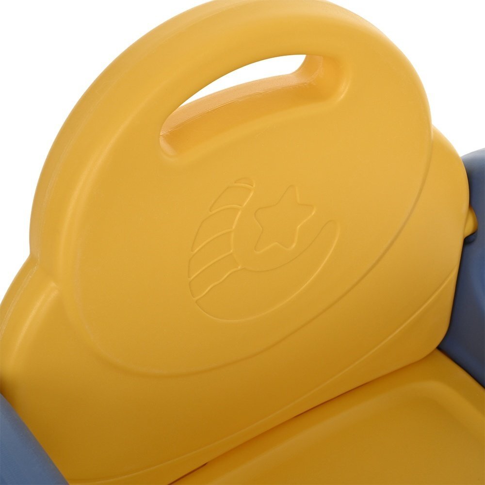 Nichiduta Garden Set masuta 82.5 x 52 x 48.5 cm si 2 scaunele ergonomice cu spatar si manere laterale pentru copii Yellow varsta 3-6 ani