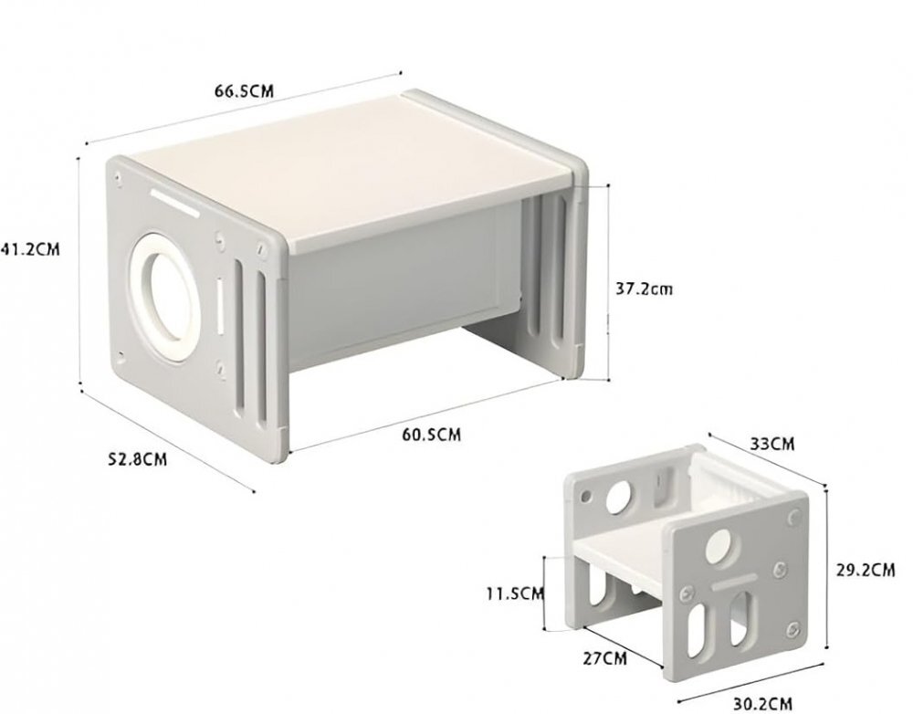 Nichiduta Garden Set mobilier pentru copii BrownWhite sistem modular compus din birou si 2 scaunele multifunctional ergonomic