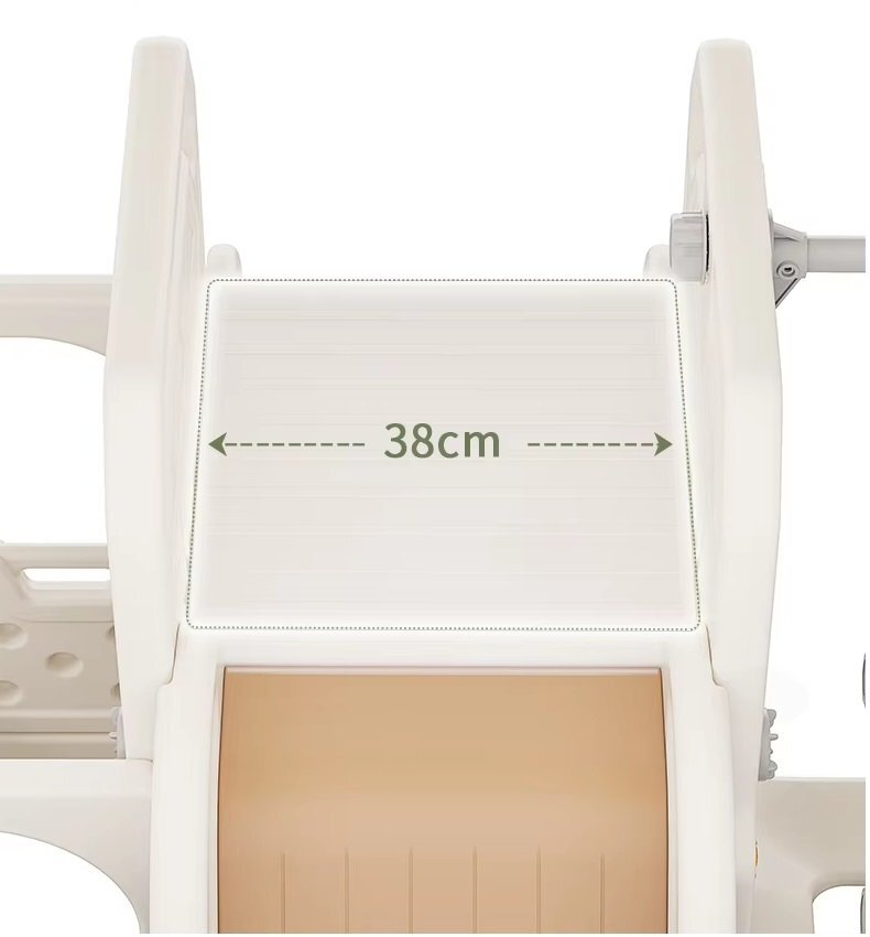 Nichiduta Garden Spatiu de joaca 3 in 1 pentru copii Happy Bus White cu tobogan cos de baschet 190 x 210 x 116 cm utilizare interiorexterior usa cu deschidere margini rotunjite
