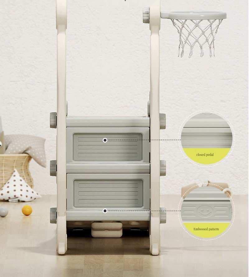 Nichiduta Garden Spatiu de joaca 4 in 1 Happy Turtle Beige cu tobogan leagan cu bara de protectie detasabila jucarie muzicala cos de baschet minge si poarta de fotbal