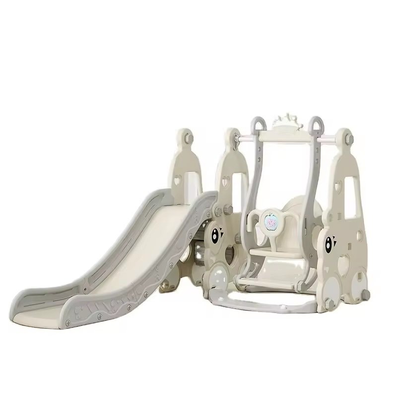 Nichiduta Garden Spatiu de joaca Happy Turtle Grey 3 in 1 cu tobogan leagan cu bara de protectie detasabila jucarie muzicala cos de baschet mingie si piscina cu 200 bile joaca incluse