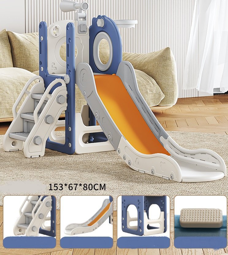 Nichiduta Garden Spatiu de joaca pentru copii Nickron 1 bluewhite cu tobogan balustrada de sustinere treptele late dimensiune 153 x 67 x 80 cm