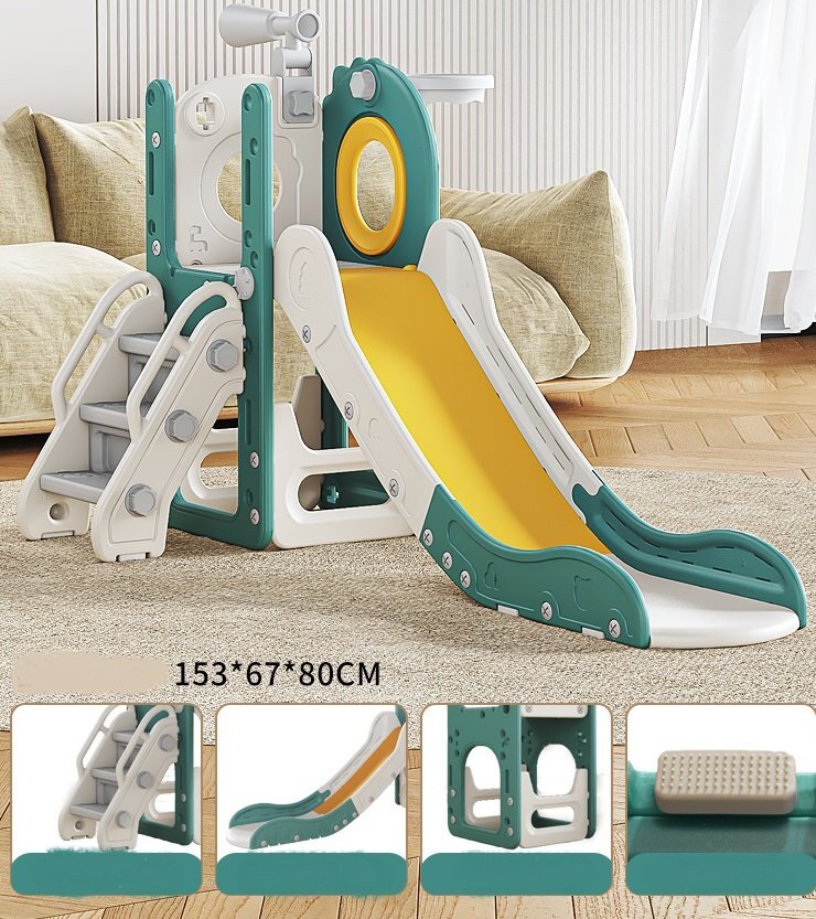 Nichiduta Garden Spatiu de joaca pentru copii Nickron 1 greenwhite cu tobogan balustrada de sustinere treptele late dimensiune 153 x 67 x 80 cm