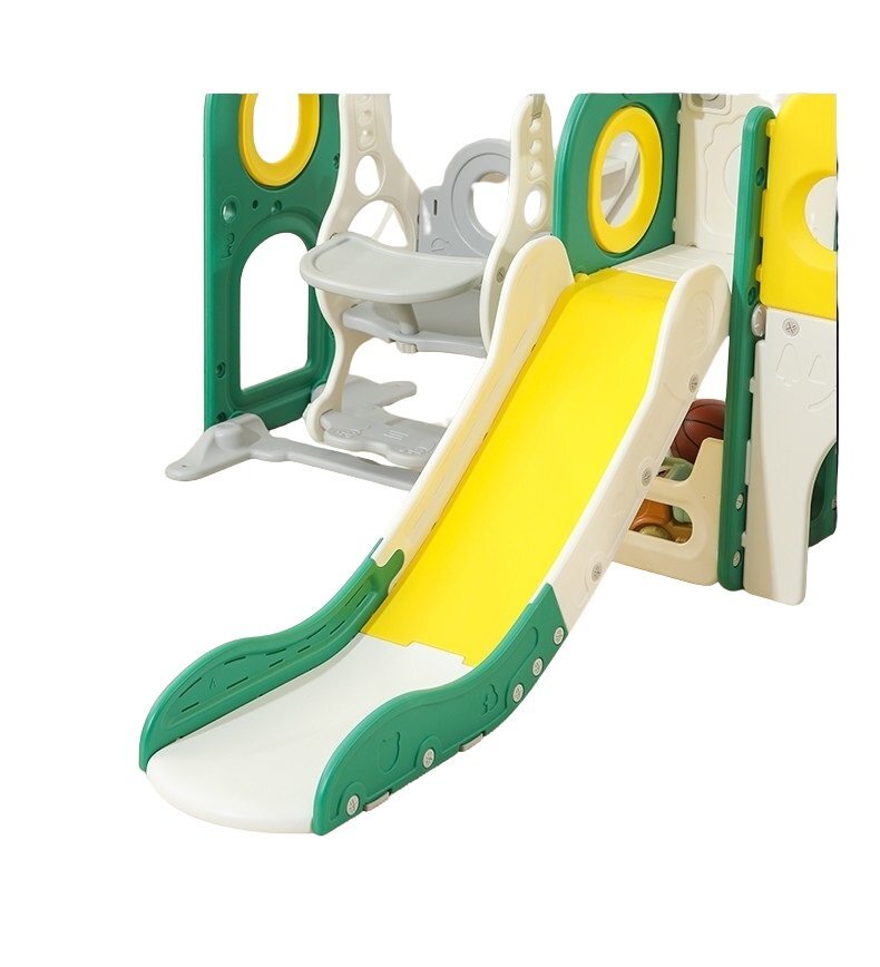 Nichiduta Garden Spatiu de joaca pentru copii Nickron 2 greenwhite Leagan muzical cu masuta tobogan treptele de acces balustrade laterale de sustinere 150 x 170 x 110 cm