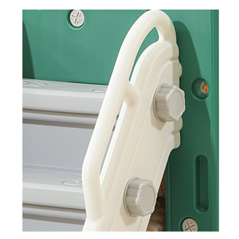 Nichiduta Garden Spatiu de joaca pentru copii Nickron 5 greenwhite Leagan muzical cu masuta scari de acces si tobogan cadru stabil si robust dimensiune 215 x 152 x 110 cm