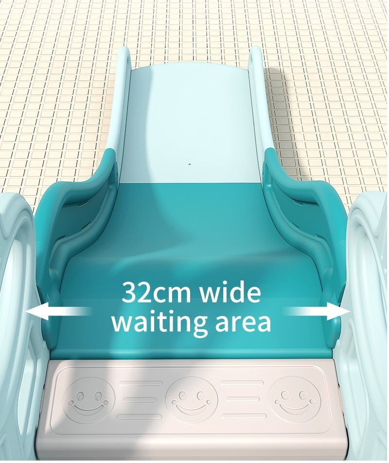 Nichiduta Garden Spatiu de joaca pentru copii Tower Blue interiorexterior 3in1 cu tobogan leagan cu bara de protectie detasabila jucarie muzicala cos de baschet si mingie inclusa