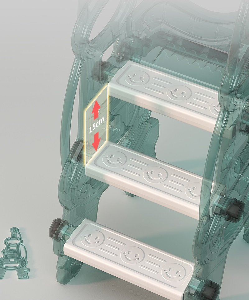 Nichiduta Garden Spatiu de joaca pentru copii Tower Blue interiorexterior 3in1 cu tobogan leagan cu bara de protectie detasabila jucarie muzicala cos de baschet si mingie inclusa