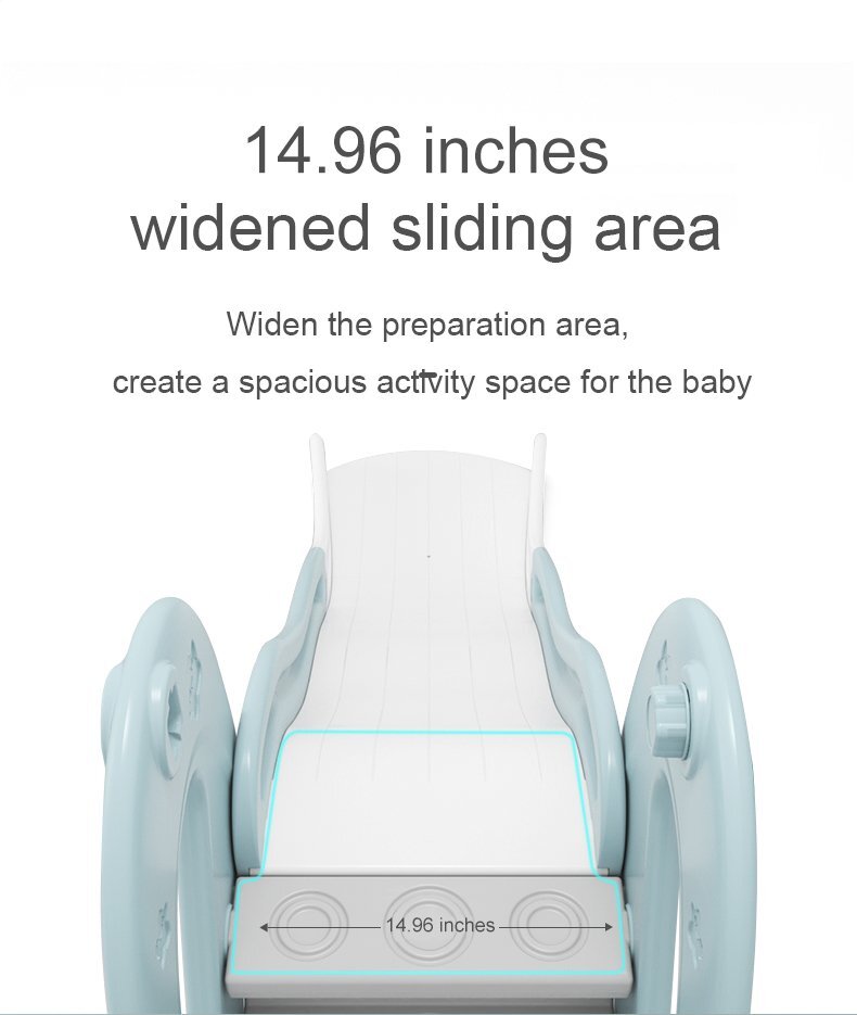 Nichiduta Garden Tobogan Cloud Light Blue 2 in 1 cu Margini rotunjite Trepte late anti-slip Inaltime reglabila Manere si Cos de baschet