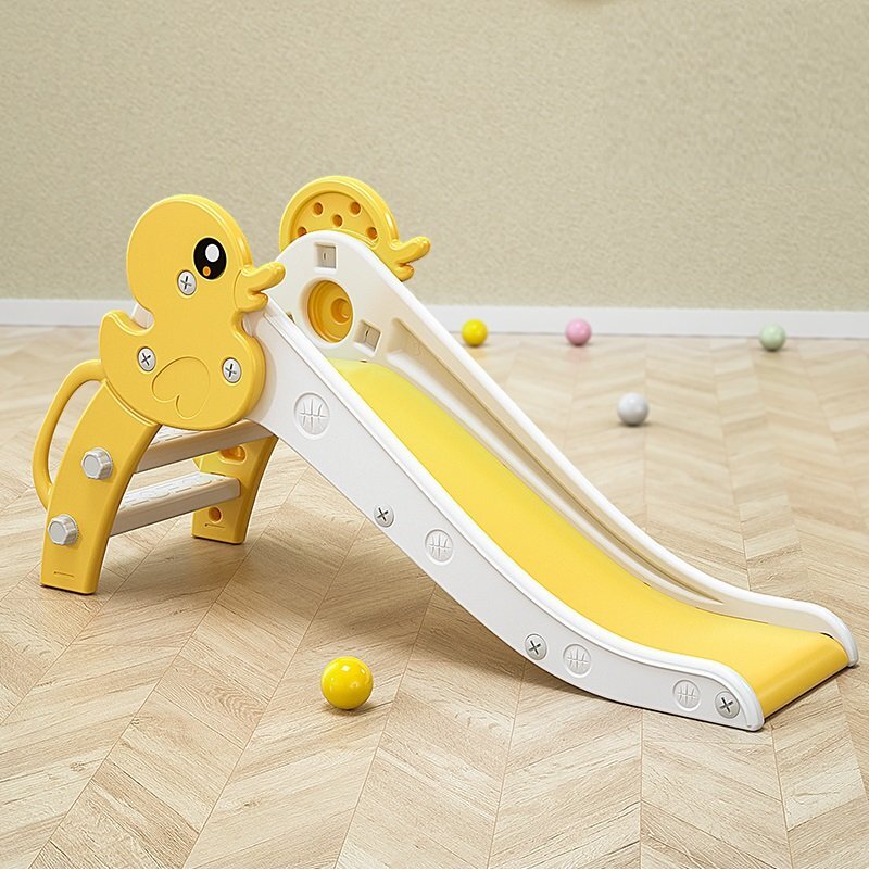 Nichiduta Garden Tobogan Duck Yellow interiorexterior cu margini rotunjite Protectii laterale Lungime panta alunecare 115 cm Varsta 1 an+