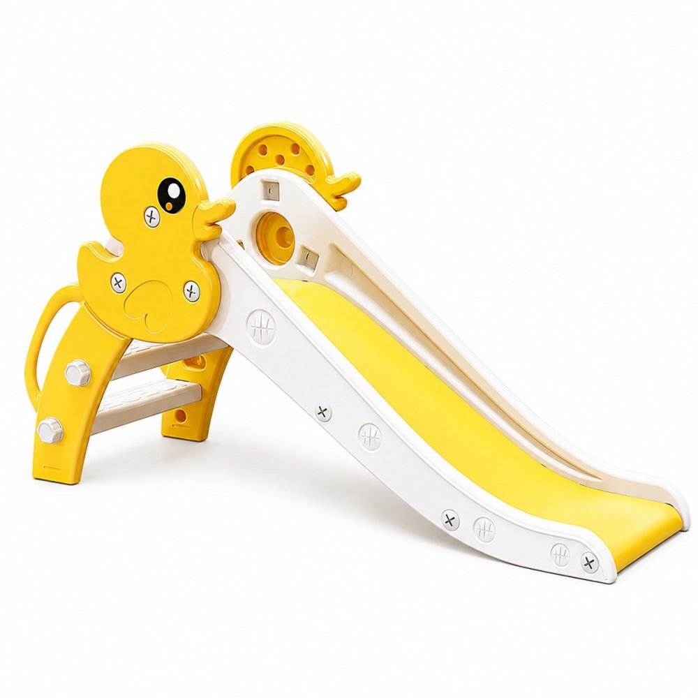 Nichiduta Garden Tobogan Duck Yellow interiorexterior cu margini rotunjite Protectii laterale Lungime panta alunecare 115 cm Varsta 1 an+