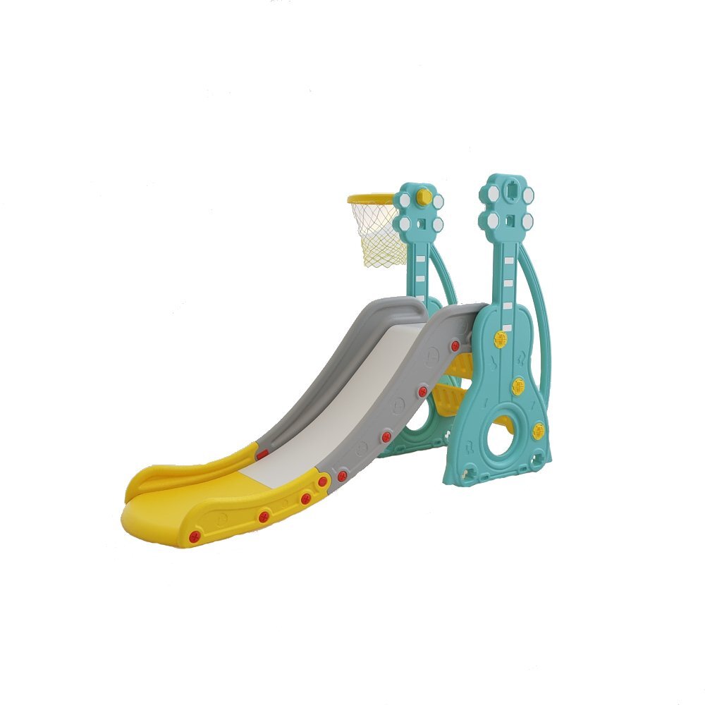 Nichiduta Garden Tobogan Musical 2 in 1 cu cos de baschet cu structura solida margini rotunjite trepte late si manere