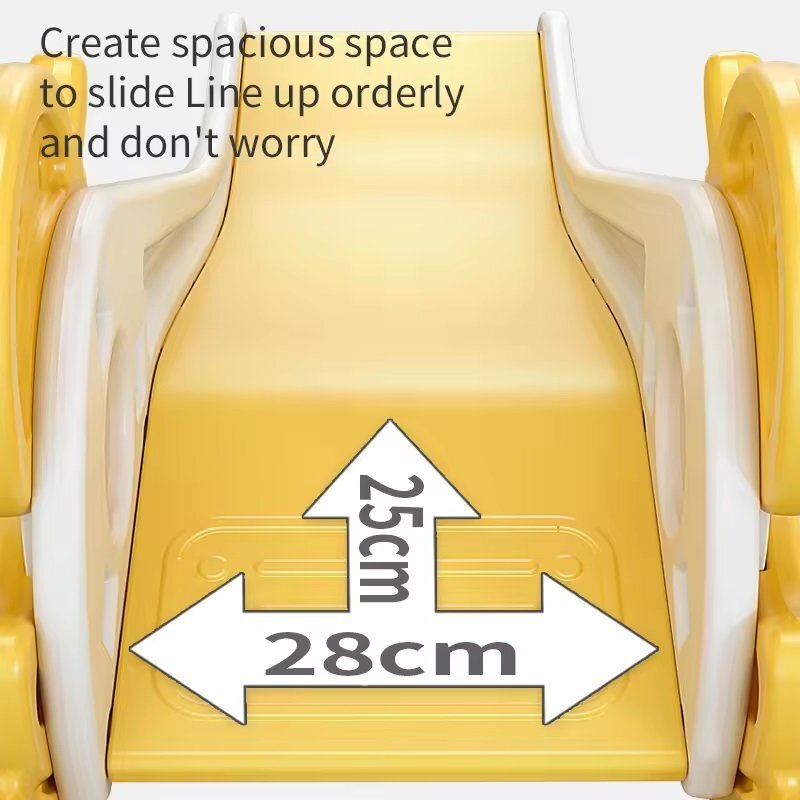 Nichiduta Garden Tobogan pentru copii Duck Yellow cu Margini rotunjite Manere Trepte late Panta de alunecare neteda cu lungime 115 cm