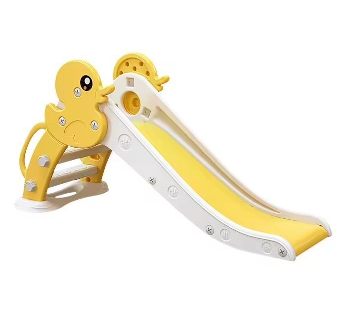 Nichiduta Garden Tobogan pentru copii Duck Yellow cu Margini rotunjite Manere Trepte late Panta de alunecare neteda cu lungime 115 cm