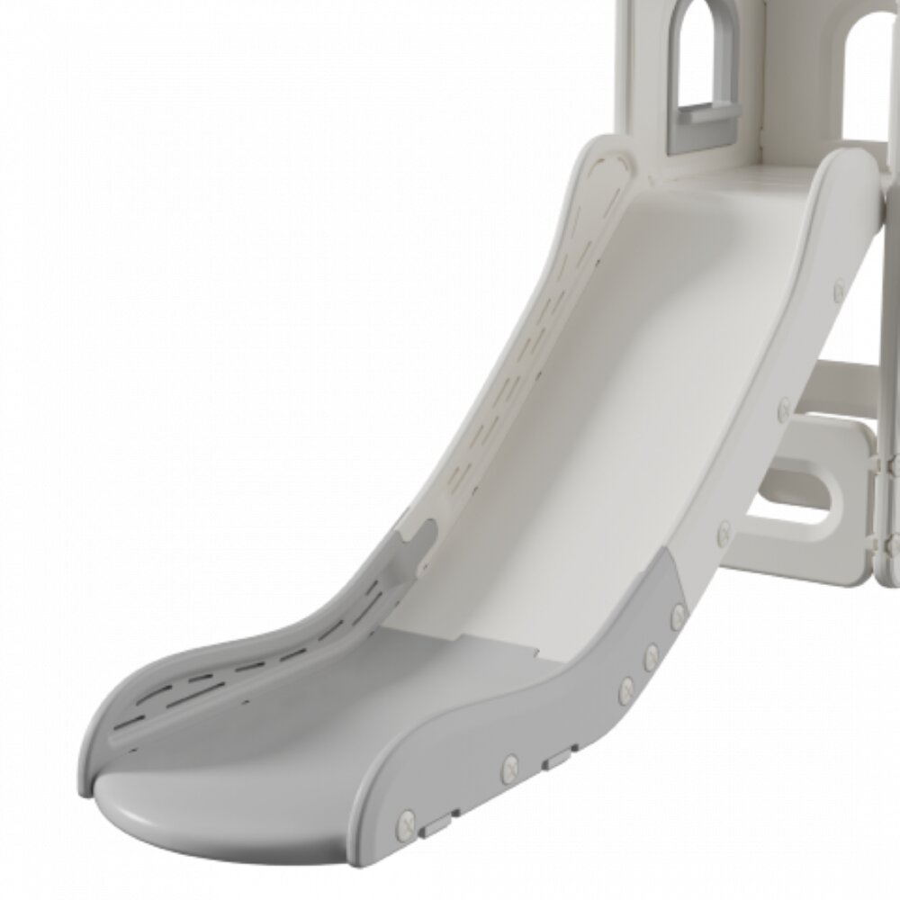 Nichiduta Garden Tobogan pentru copii Sky Bear Grey structura ergonomica cu mini-cos de baschet zona de observare cu telescop integrat scara si manere de sustinere dimensiune 155 x 87 x 69 cm