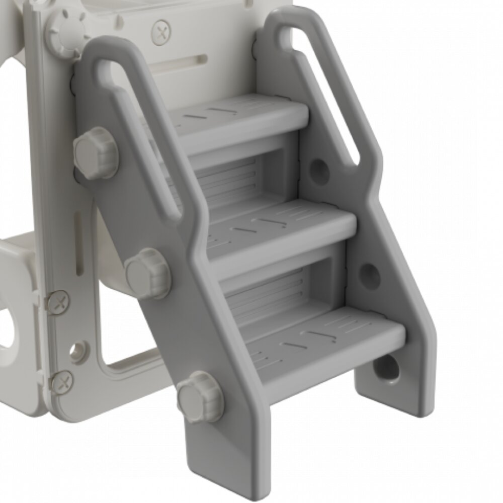 Nichiduta Garden Tobogan pentru copii Sky Bear Grey structura ergonomica cu mini-cos de baschet zona de observare cu telescop integrat scara si manere de sustinere dimensiune 155 x 87 x 69 cm