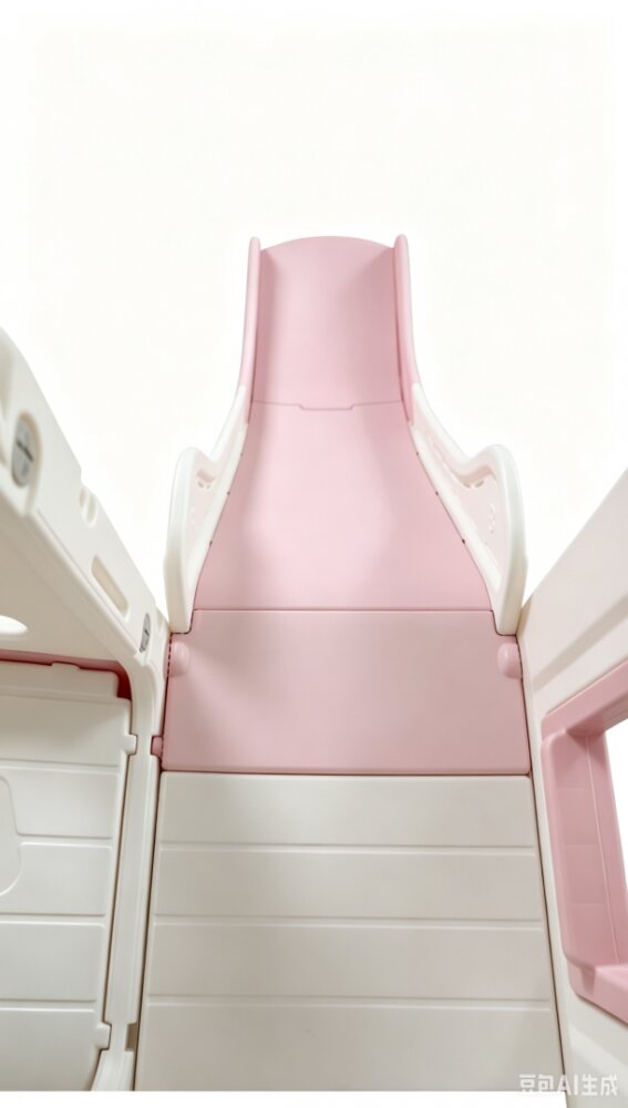 Nichiduta Garden Tobogan pentru copii Sky Bear Pink structura ergonomica cu mini-cos de baschet zona de observare cu telescop integrat scara si manere de sustinere dimensiune 155 x 87 x 69 cm