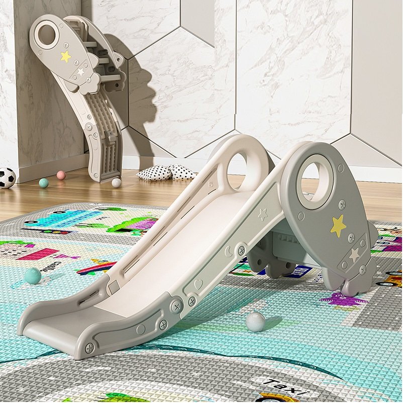 Nichiduta Garden Tobogan pliabil Rocket Star Grey pentru exterior sau interior cu margini rotunjite trepte late manere