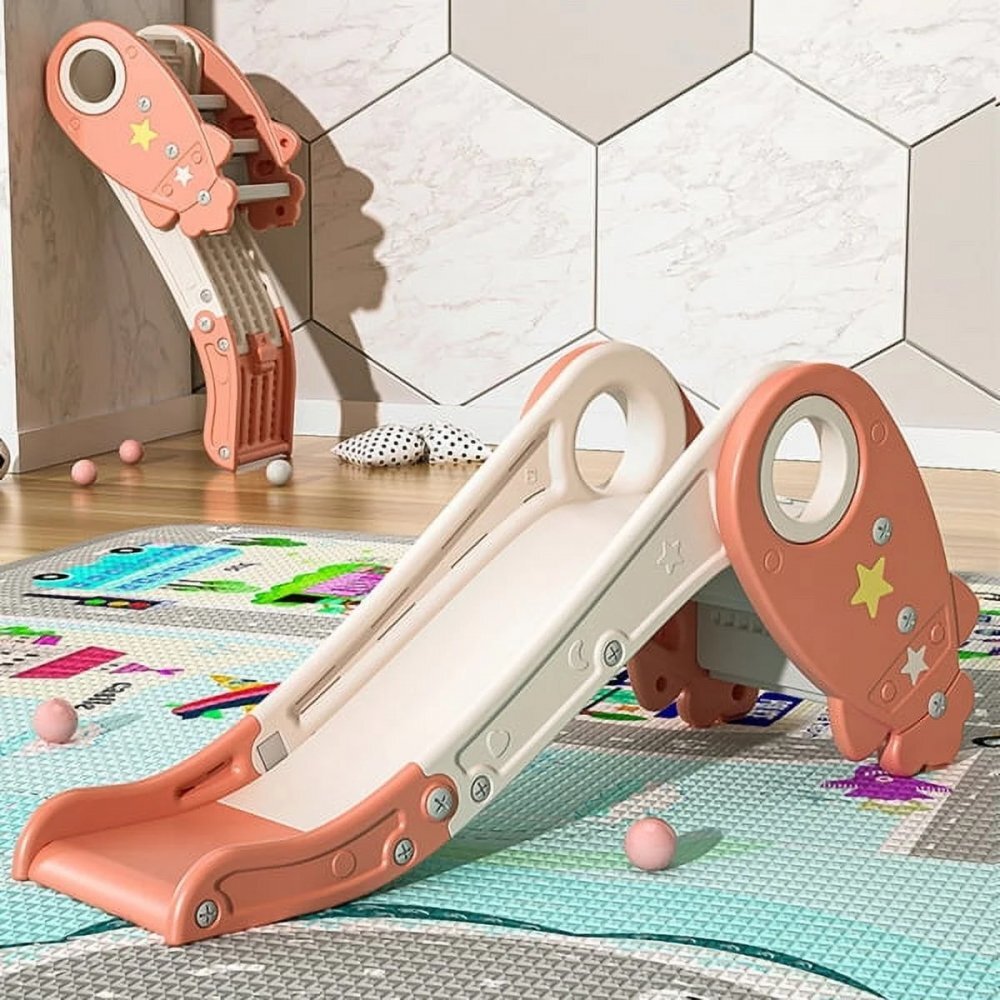Nichiduta Garden Tobogan pliabil Rocket Star Orange pentru exterior sau interior cu margini rotunjite trepte late manere