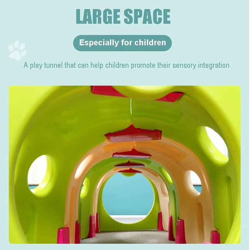 Nichiduta Garden Tunel de joaca pentru copii Omida pinkturqoise design tubular robust si sigur dimensiune 195 x 105 x 105 cm
