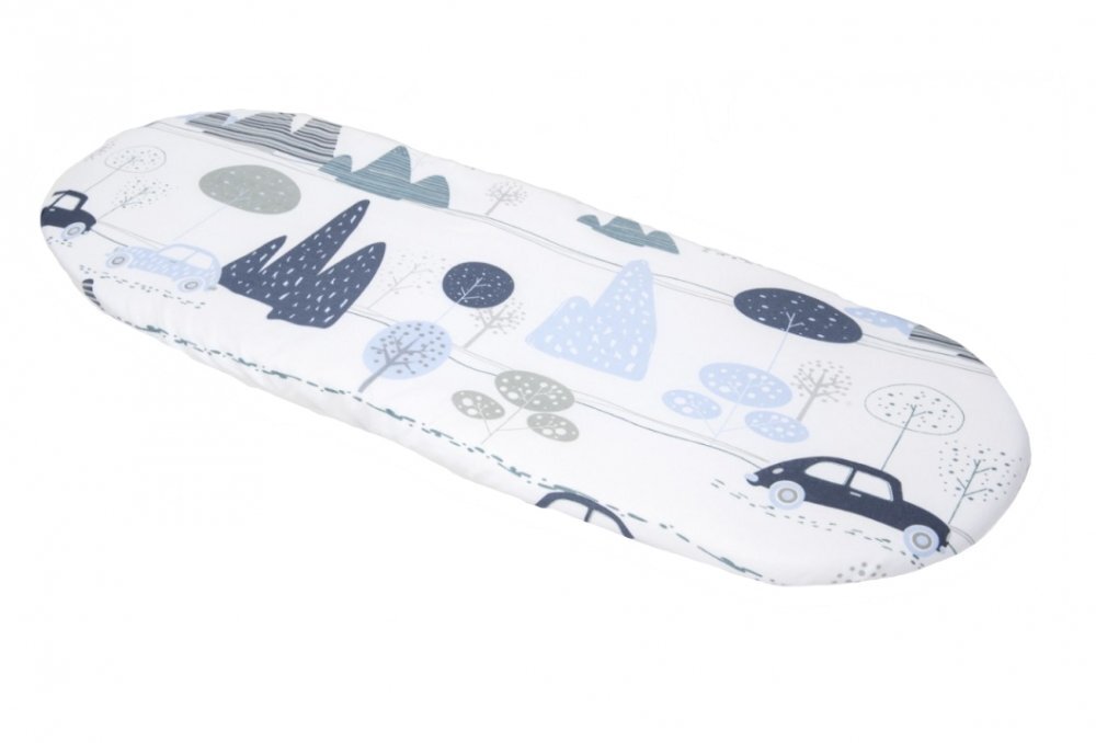 Nichiduta Husa de bumbac cu elastic pentru salteaua de landou Blue Retro Car