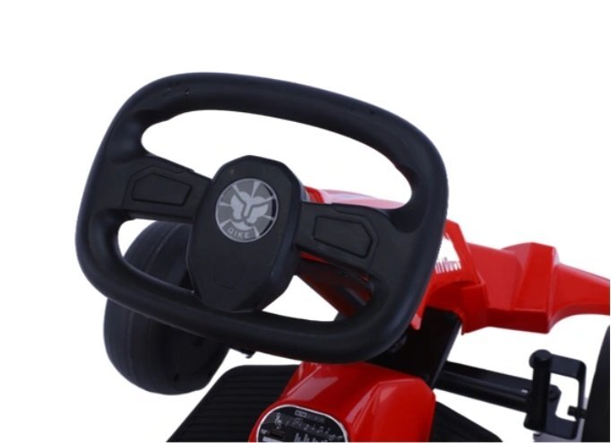 Nichiduta Kart electric pentru copii FiveBot Red 12V 70W cu 2 motoare 35W pornire la buton cu lumini sunete si muzica pedala unica pentru acceleratie si frana dimensiune 110 x 65 x 55 cm viteza intre 3-5 kmh