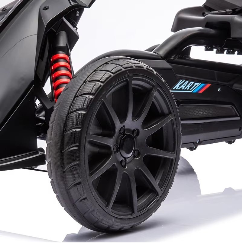 Nichiduta Kart electric pentru copii Go kart Sport Pink structura metalica motor 45W acumulator 12V 7Ah cu roti din spuma EVA pornire la buton slow start scaun reglabil in 4 pozitii dimensiune 100 x 58 x 58.5cm