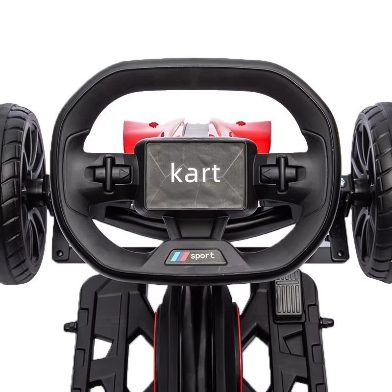 Nichiduta Kart electric pentru copii Go kart Sport Red structura metalica motor 45W acumulator 12V 7Ah cu roti din spuma EVA pornire la buton slow start scaun reglabil in 4 pozitii dimensiune 100 x 58 x 58.5cm