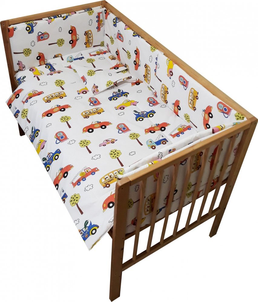 Nichiduta Lenjerie patut 120x60 cm cu 5 piese School Bus