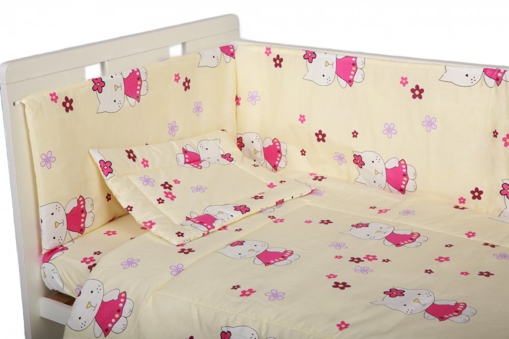 Nichiduta Lenjerie patut cu 4 piese Kitty Crem