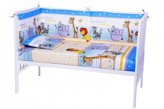 Nichiduta Lenjerie patut cu 4 piese Safari Blue