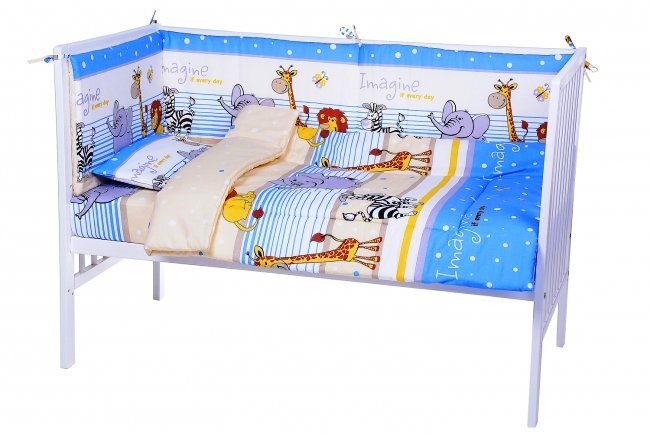 Nichiduta Lenjerie patut cu 4 piese Safari Blue