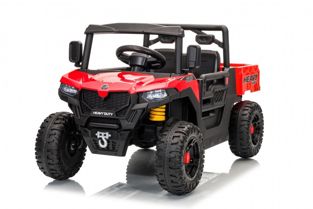 Nichiduta Masinuta electrica copii Heavy Duty Red cu remorca rabatabila electrictelecomanda 2.4G2 motoarex35wacumulator 12V4.5Ah usi cu deschiderelumini led 2viteze