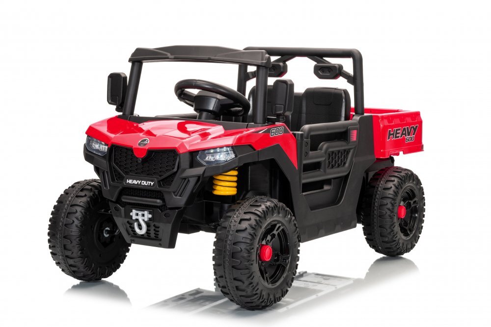 Nichiduta Masinuta electrica copii Heavy Duty Red cu remorca rabatabila electrictelecomanda 2.4G2 motoarex35wacumulator 12V4.5Ah usi cu deschiderelumini led 2viteze