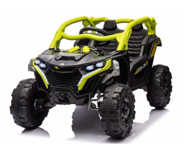 Nichiduta Masinuta electrica de teren pentru copii Can CN UTV Drive Green 12V cu telecomanda 2.4G2 motoare 38Wlumini LEDsuspensii spateroti late rezistentemargine de siguranta rabatabilasunete si muzicafunctie swing