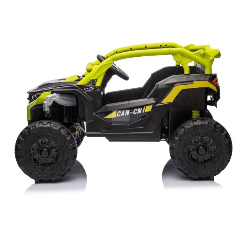 Nichiduta Masinuta electrica de teren pentru copii Can CN UTV Drive Green 12V cu telecomanda 2.4G2 motoare 38Wlumini LEDsuspensii spateroti late rezistentemargine de siguranta rabatabilasunete si muzicafunctie swing