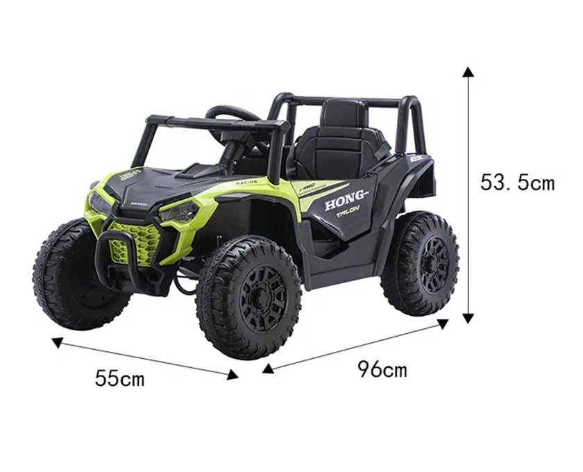 Nichiduta Masinuta electrica de teren pentru copii Off Road UTV Talon i-4WD Green cu telecomandaacumulator 12V2 motoarescaun din pielepornire la buton2 vitezeslow startsuspensiiusbmp3bluetooth