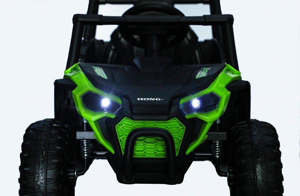 Nichiduta Masinuta electrica de teren pentru copii Off Road UTV Talon i-4WD Green cu telecomandaacumulator 12V2 motoarescaun din pielepornire la buton2 vitezeslow startsuspensiiusbmp3bluetooth