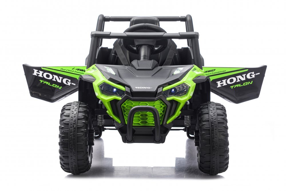 Nichiduta Masinuta electrica de teren pentru copii Off Road UTV Talon i-4WD Green cu telecomandaacumulator 12V2 motoarescaun din pielepornire la buton2 vitezeslow startsuspensiiusbmp3bluetooth