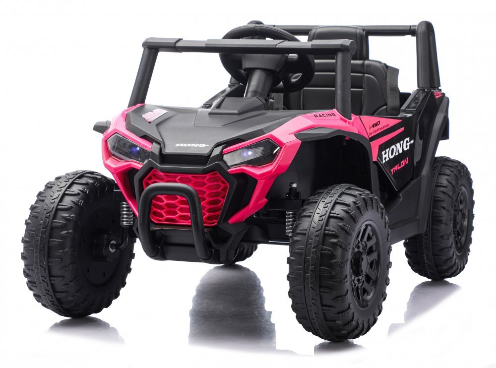 Nichiduta Masinuta electrica de teren pentru copii Off Road UTV Talon i-4WD Pink cu telecomandaacumulator 12V2 motoarescaun din pielepornire la buton2 vitezeslow startsuspensiiusbmp3bluetooth