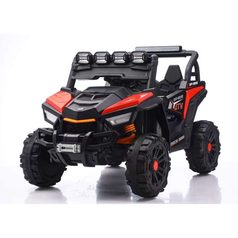 Nichiduta Masinuta electrica de teren pentru copii UTV Off Road Red cu telecomanda 2.4Gacumulator 12V4.5Ahdoua motoare x 35wfaruri si proiectoare led functionaleusi cu deschidereroti robustefunctie swing